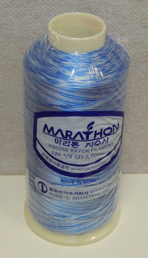 vyšívací niť Marathon - 5509 - duhová modrá (tmavší)