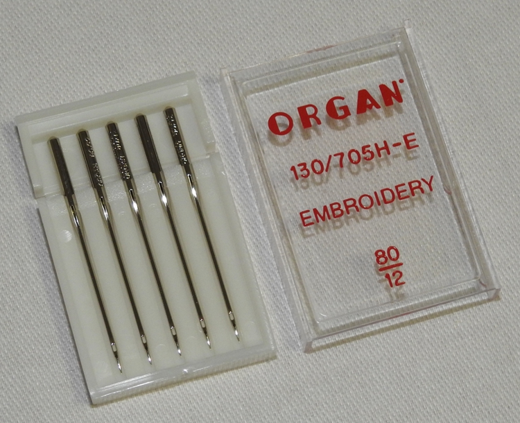 vyšívací jehly Organ 130/705H-E EMBROIDERY 80/12 (5ks)