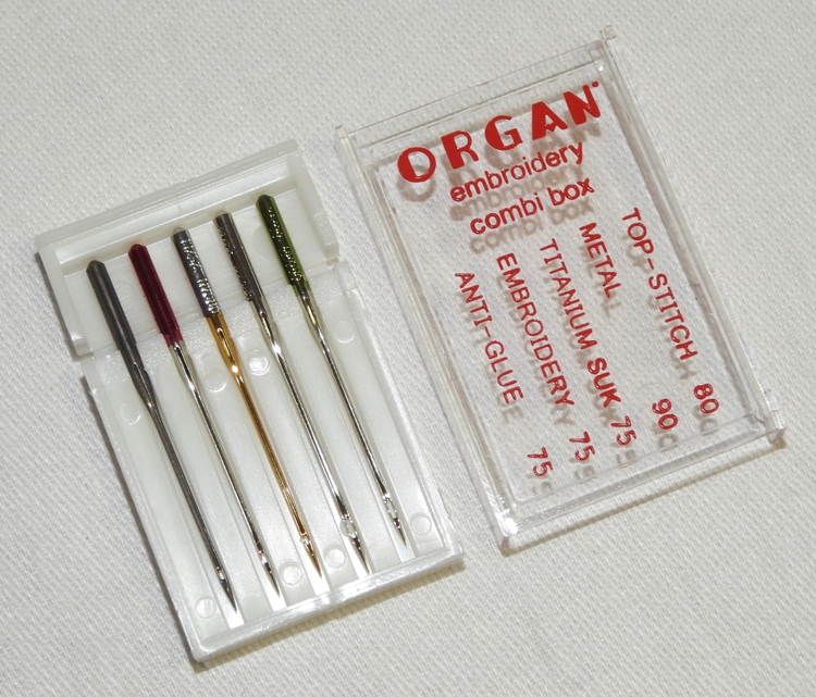 vyvac jehly Organ 130/705H - Embroidery Combi Box (5ks)