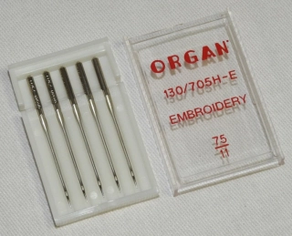 vyšívací jehly Organ 130/705H-E EMBROIDERY 75/11 (5ks)
