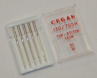 vyšívací jehly Organ 130/705H TOP-STITCH 130N 80/12 (5ks)