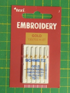 vyšívací jehly Schmetz 130/705H 75/11 GOLD (5ks)