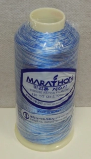 vyšívací niť Marathon - 5509 - modrá tmavší (melírovaná)