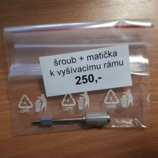 náhradní šroub + matička k vyšívacímu rámečku